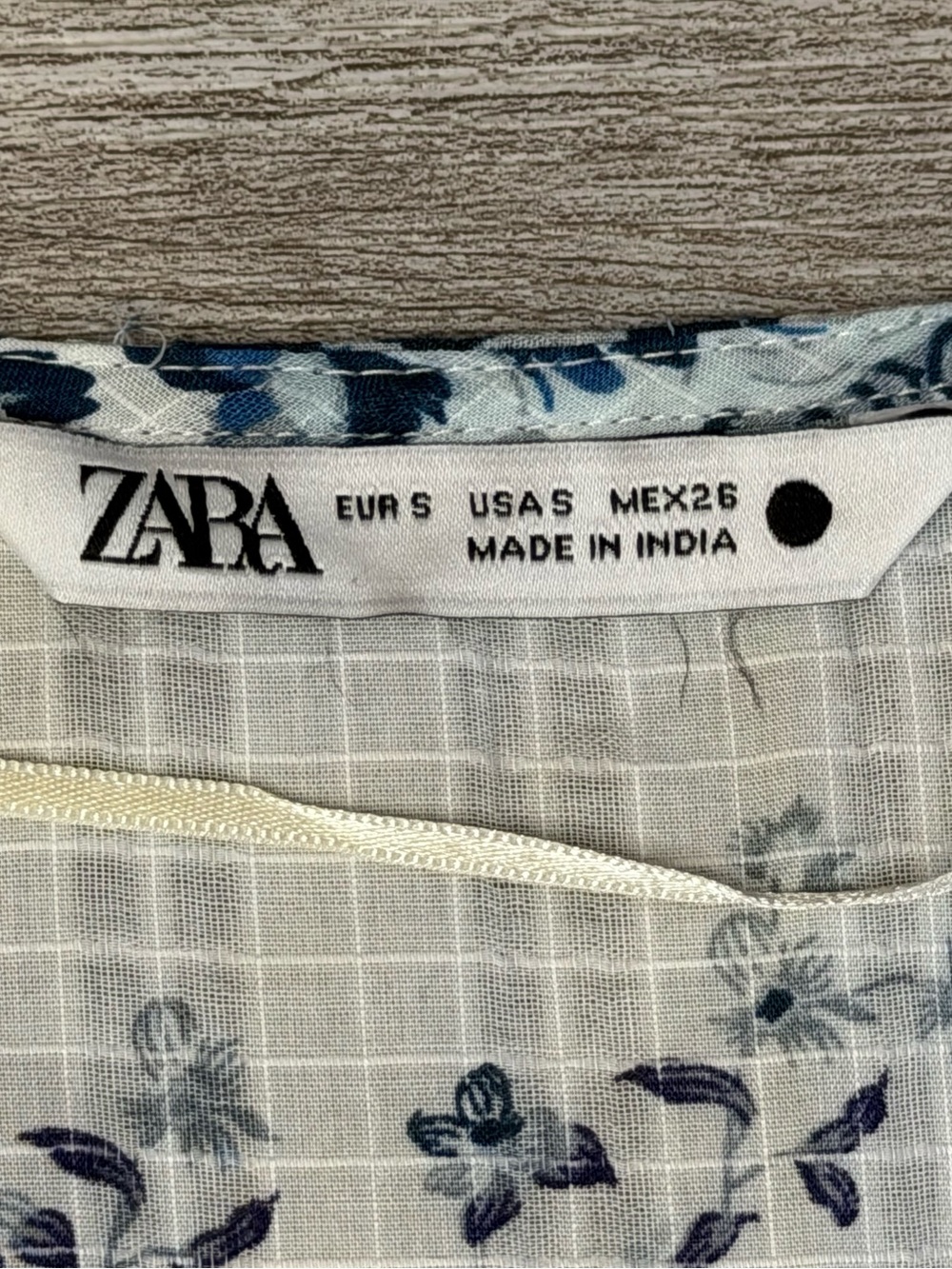 Zara Boho 100% Cotton Blue & White Floral Tiered Maxi Dress Size S Cottagecore - Picture 4 of 14